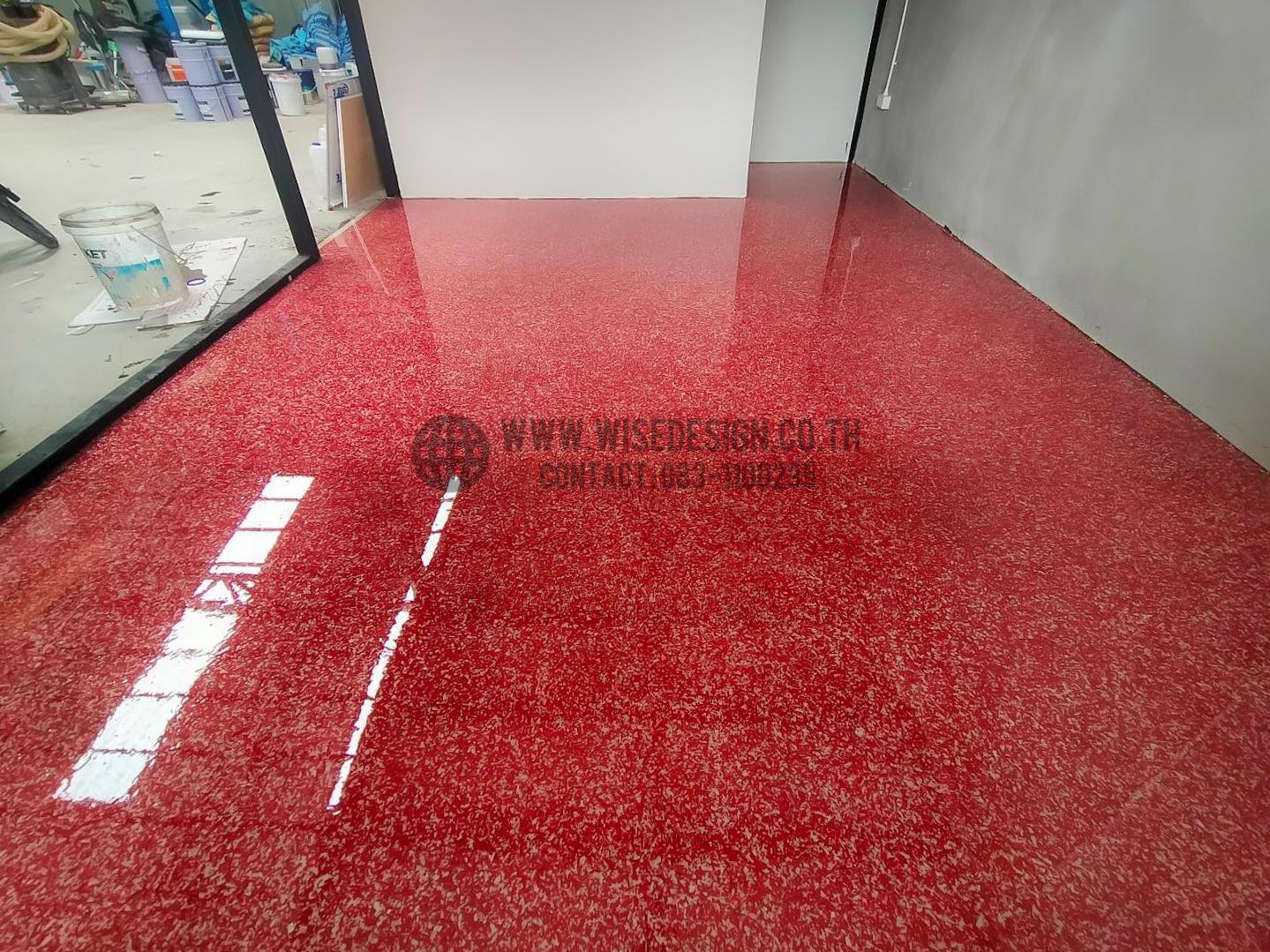 Color Flake Floor (แดง-ขาว) :: Office ในโรงงาน