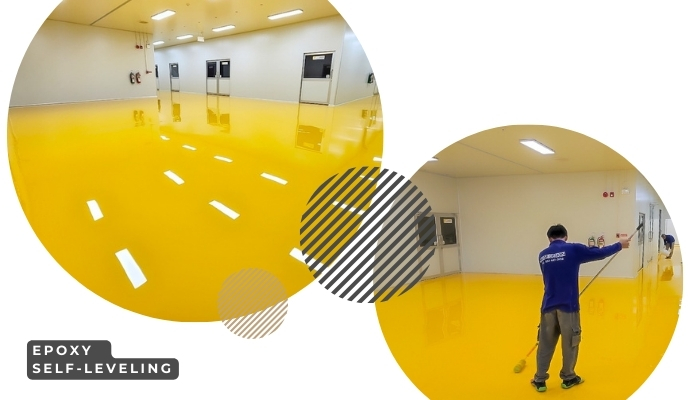 EPOXY SELF-LEVELING :: โรงงานผลิตเครื่องสำอาง :: พื้นที่ 1700Sqm