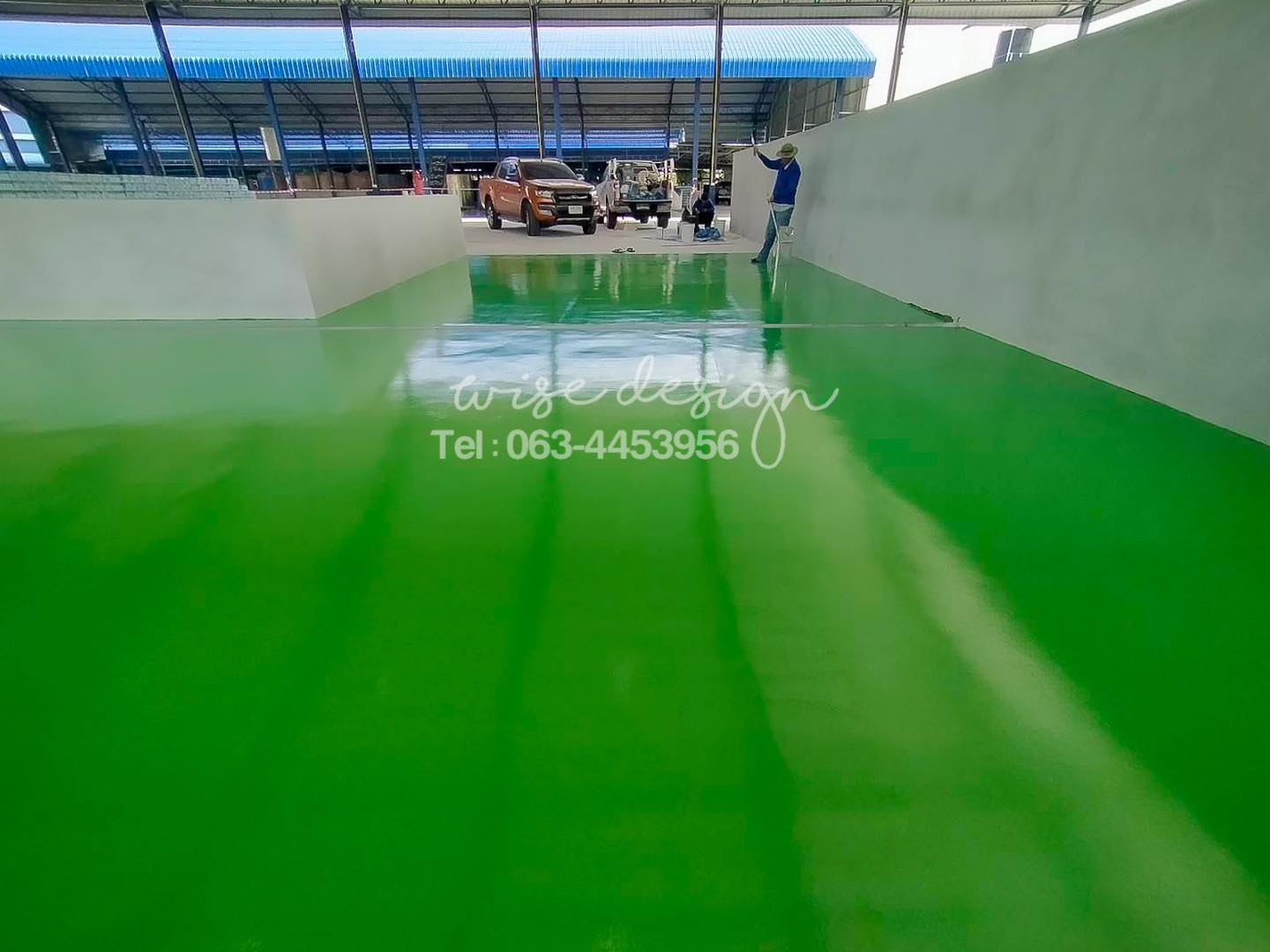 EPOXY COATING :: พื้นที่รวม 100 ตร.ม.